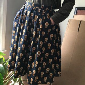 Gorgeous vintage-inspired A-line floral skirt